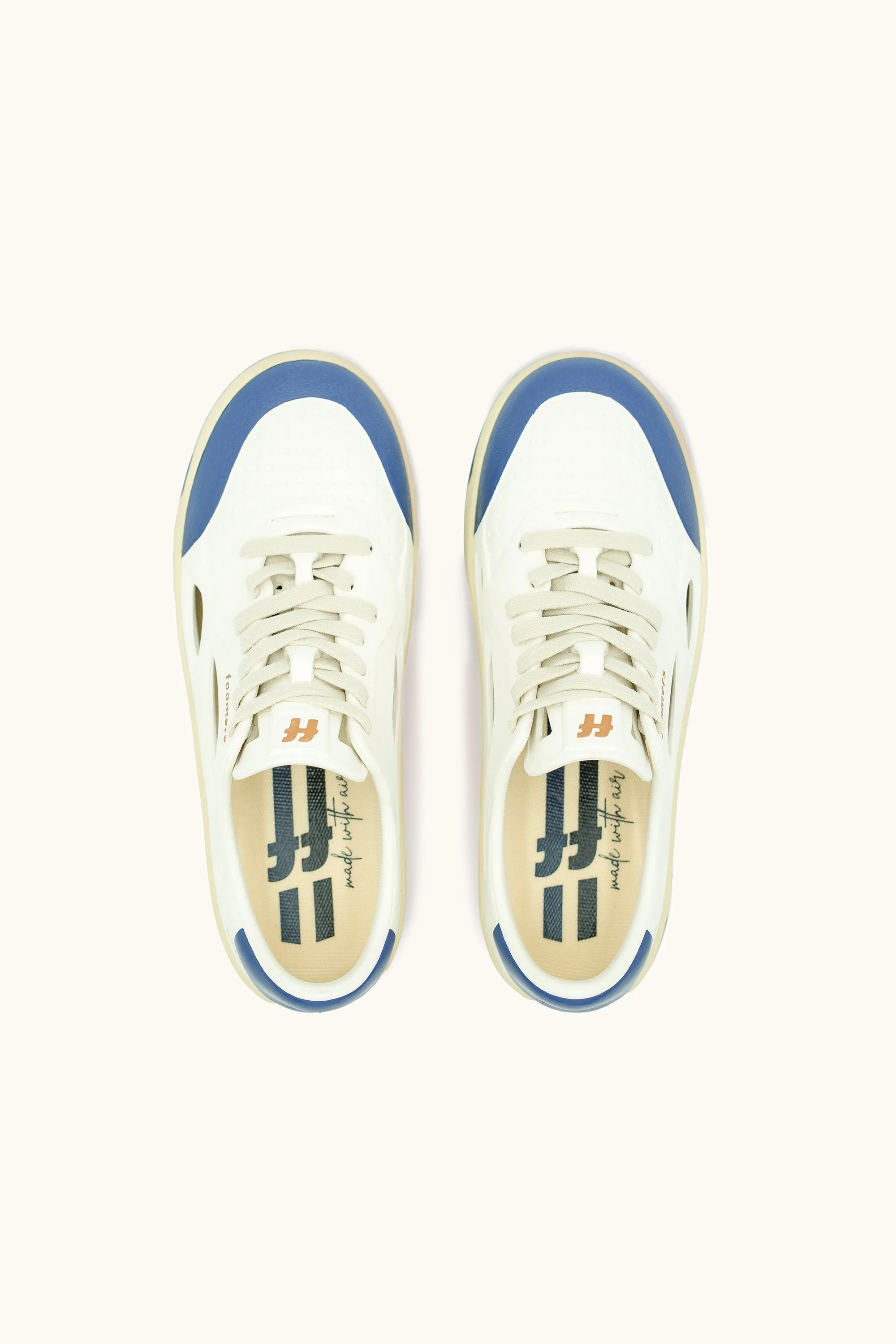 ⚤ Sneakers Foamers ICON OFF WHITE/BEIGE/NAVY - F3007