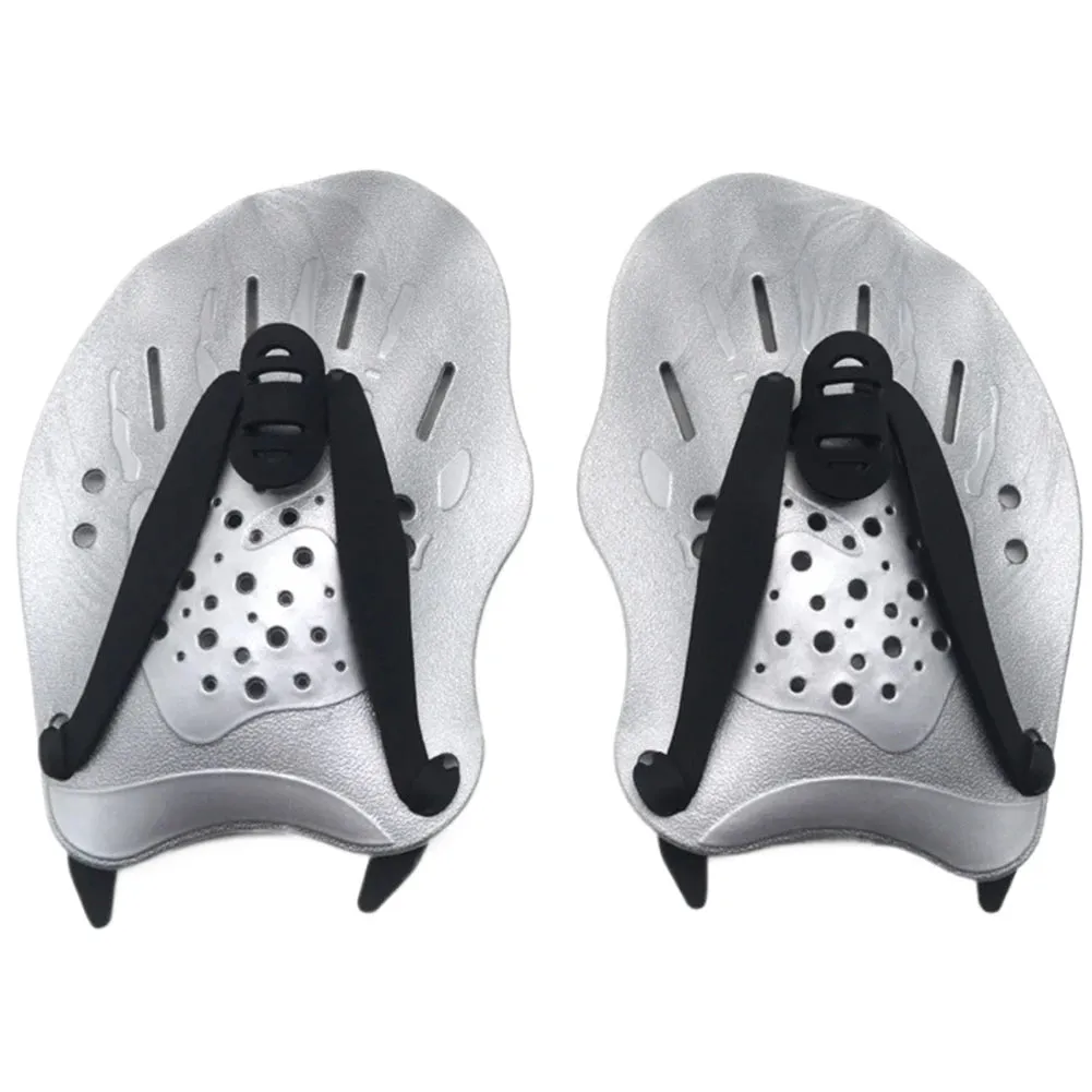 1 Pair Swimming Training Hand Paddles with Adjustable Straps Swim Hand Paddles Hand Fin Webbed Diving Gloves for Men Women Kids