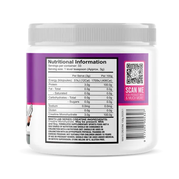 100% Micronised Creatine Monohydrate by Maxs