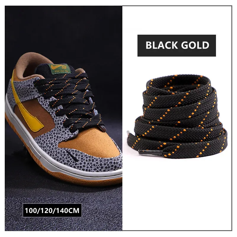 1pair Classic Sneakers Flat Mixed-colours Af1/aj Elastic Shoes Laces 100/120/140cm Length
