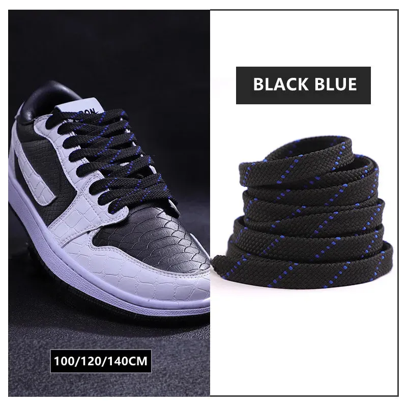1pair Classic Sneakers Flat Mixed-colours Af1/aj Elastic Shoes Laces 100/120/140cm Length