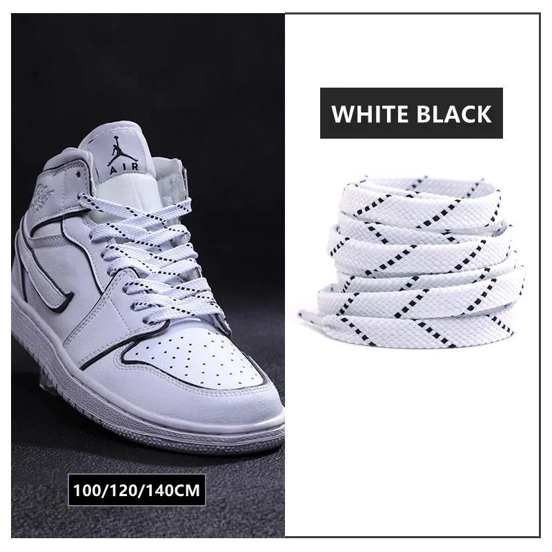 1pair Classic Sneakers Flat Mixed-colours Af1/aj Elastic Shoes Laces 100/120/140cm Length