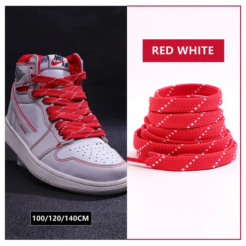 1pair Classic Sneakers Flat Mixed-colours Af1/aj Elastic Shoes Laces 100/120/140cm Length