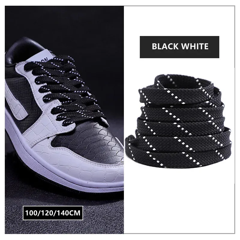 1pair Classic Sneakers Flat Mixed-colours Af1/aj Elastic Shoes Laces 100/120/140cm Length
