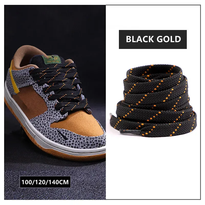 1pair Classic Sneakers Flat Mixed-colours Af1/aj Elastic Shoes Laces 100/120/140cm Length