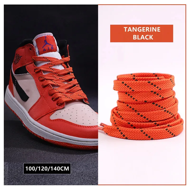 1pair Classic Sneakers Flat Mixed-colours Af1/aj Elastic Shoes Laces 100/120/140cm Length