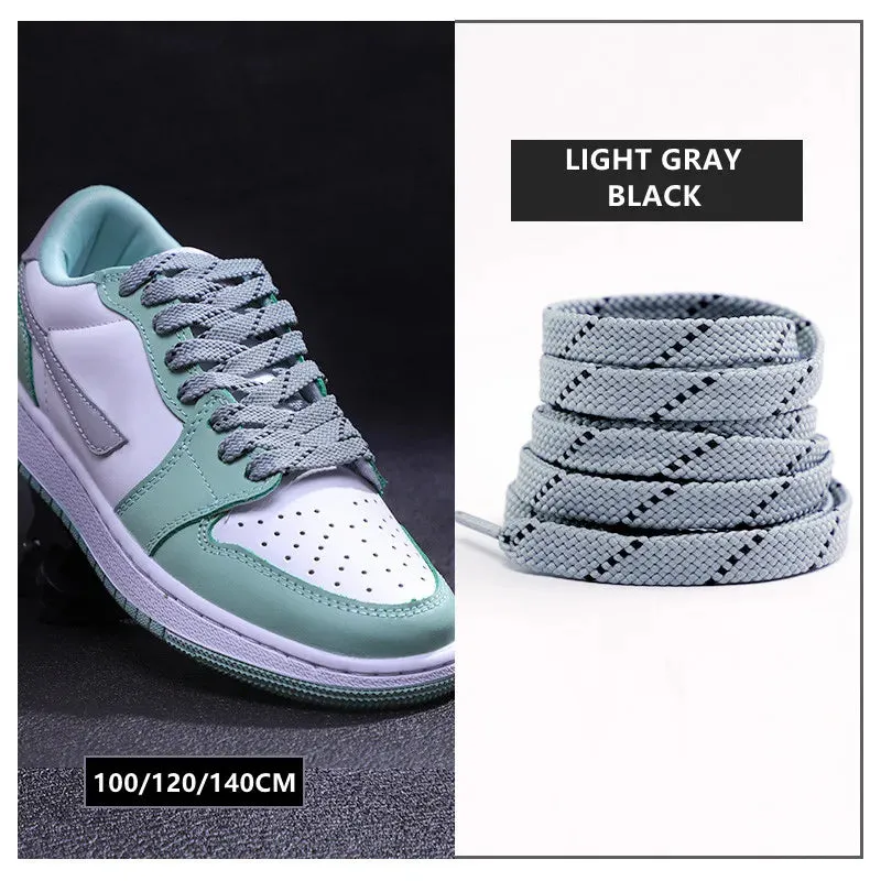 1pair Classic Sneakers Flat Mixed-colours Af1/aj Elastic Shoes Laces 100/120/140cm Length