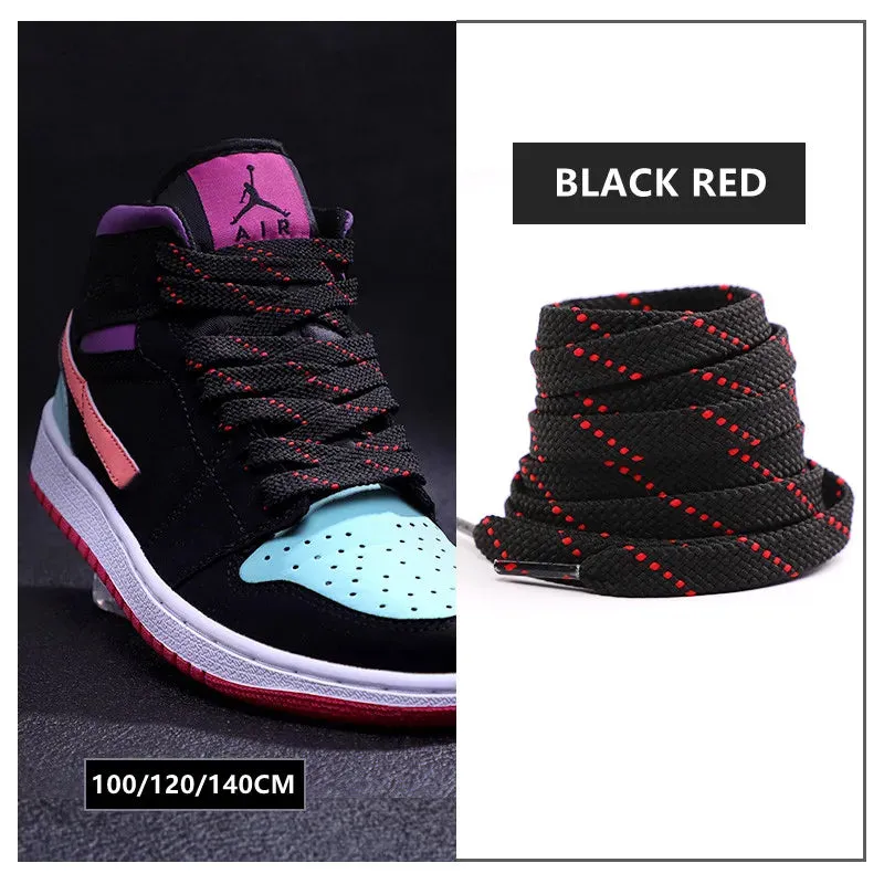 1pair Classic Sneakers Flat Mixed-colours Af1/aj Elastic Shoes Laces 100/120/140cm Length