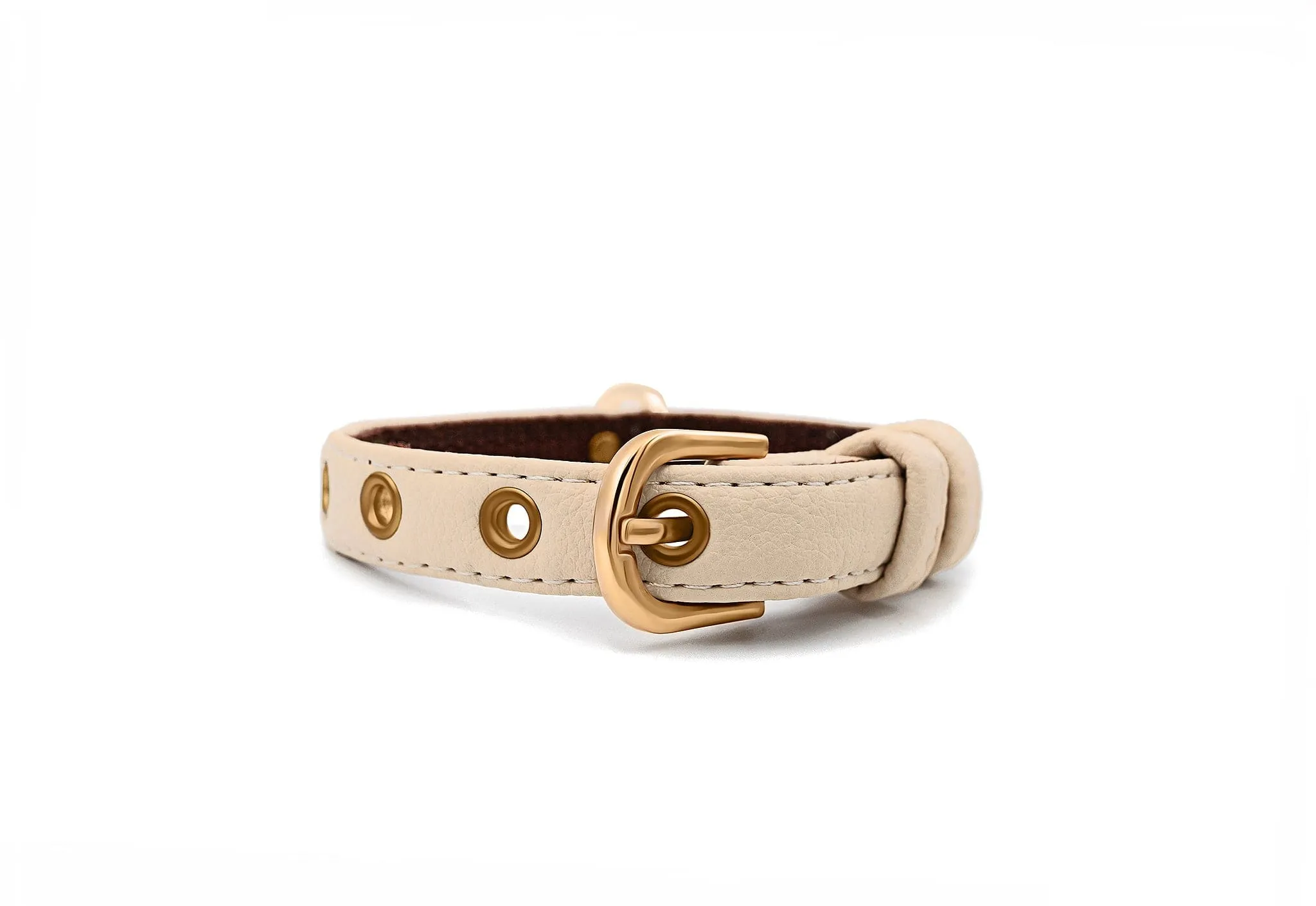 2 In 1 Piñatex® Vegan Leather Dog Collar & Leash Set | Beige
