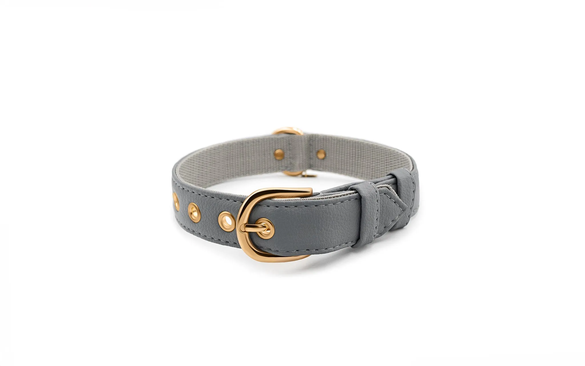2 In 1 Piñatex® Vegan Leather Dog Collar & Leash Set | Grey
