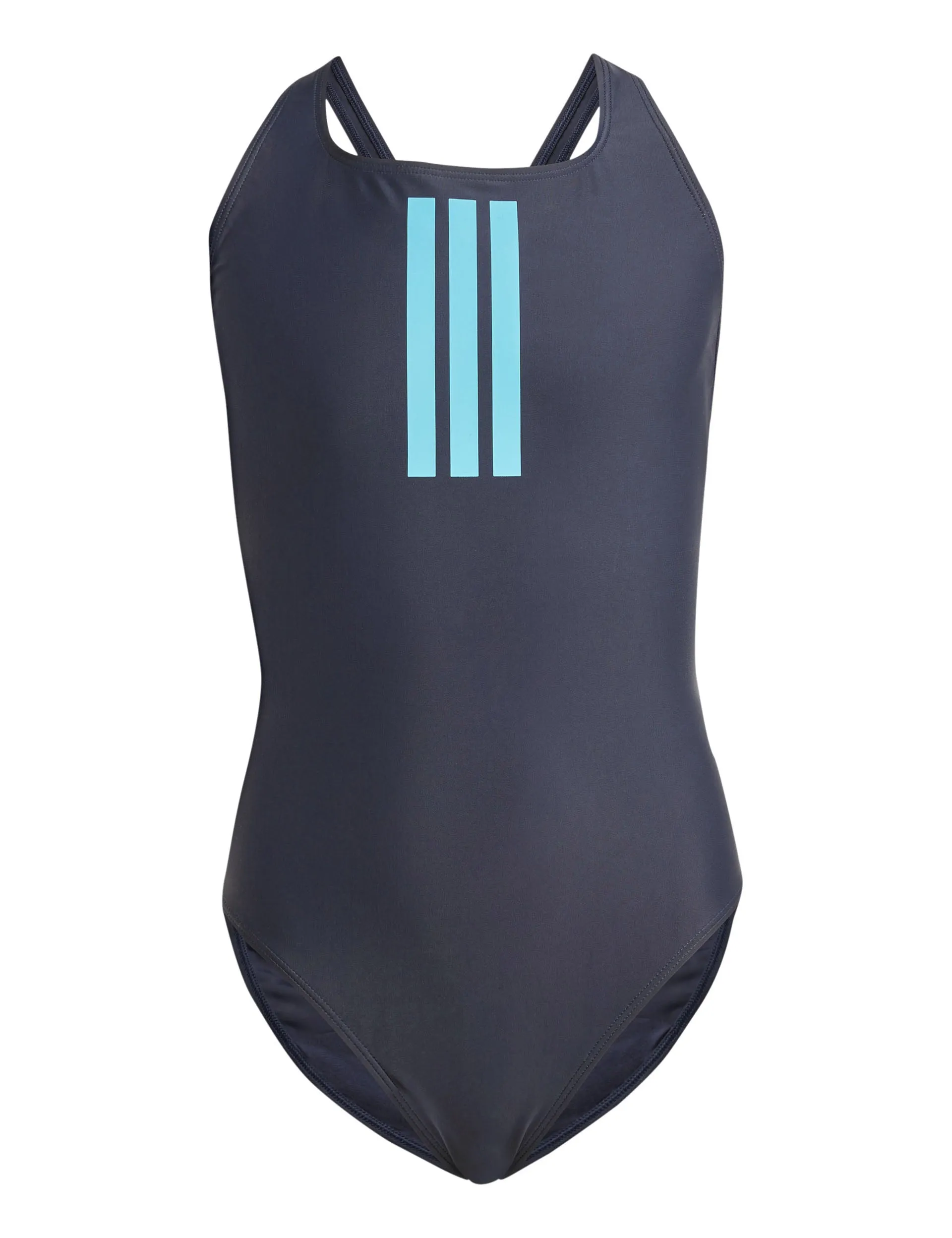 3-Stripes V-Back Swimsuit - Legend Ink/Lucid Cyan