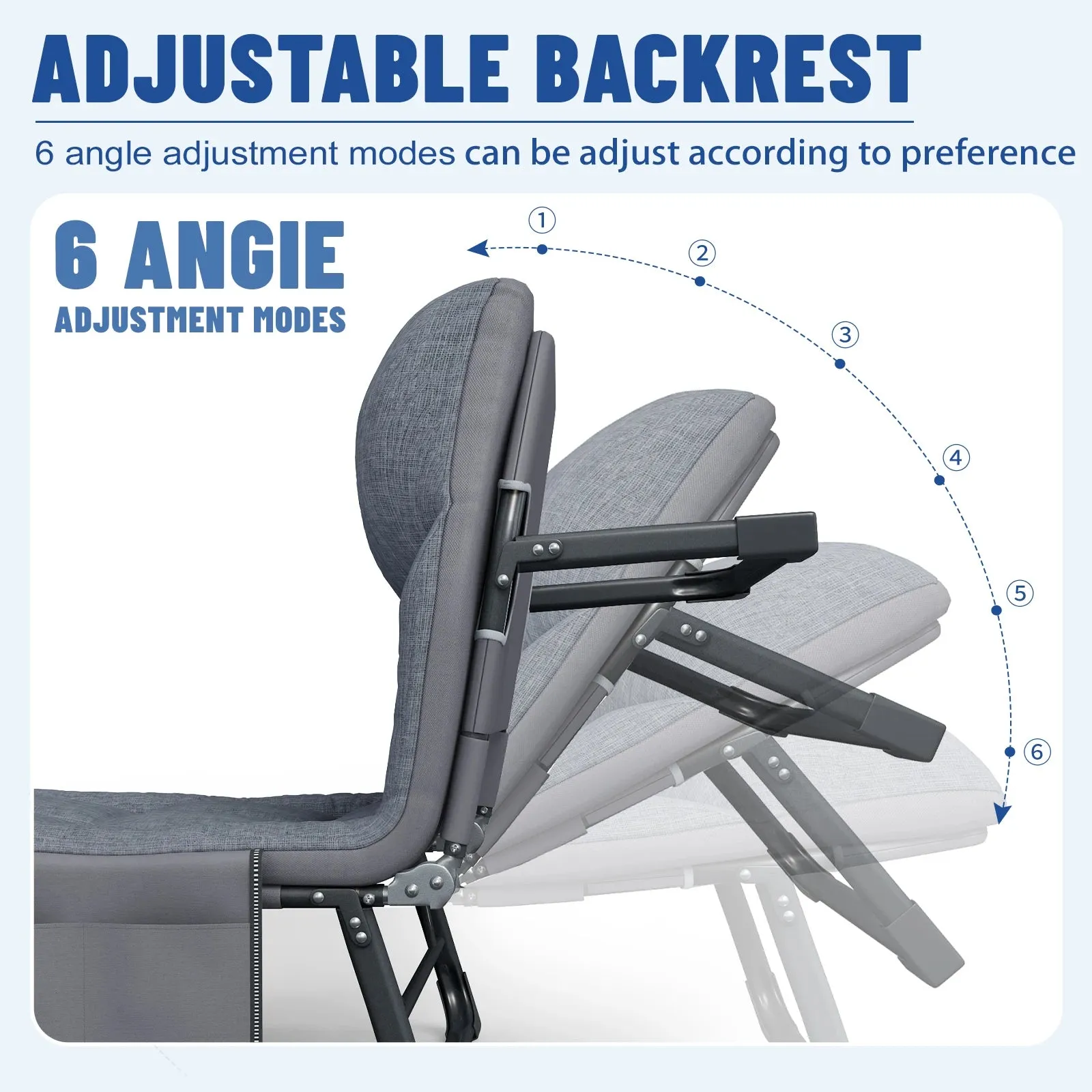 6 Position Sleeping Cots for Adults