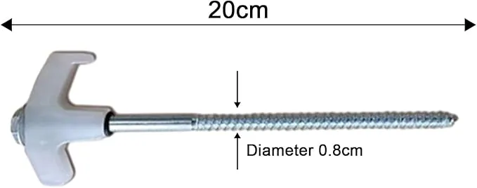 8" Screw in Tent Stakes - Ground Anchors Screw in, Screw in Tent Stakes Heavy Duty, Tent Pegs Camping Stakes, Metal Threaded Tent Spikes, Screw Tent Stakes with Hex Sleeves (12Pcs Bag White)