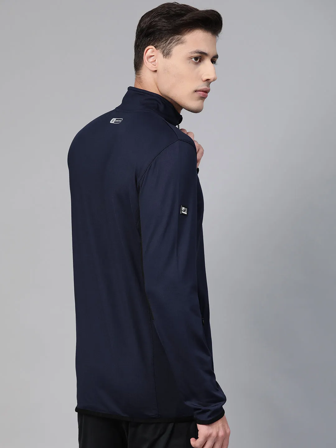 Alcis Men Navy Blue Solid Training Sweatshirt