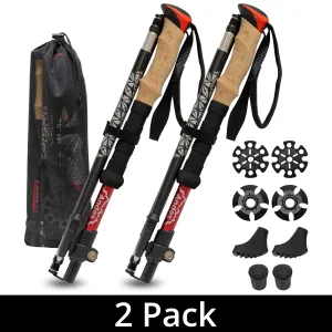 Andes Telescopic Walking/Hiking/Trekking Poles, 2 Pack, Unisex, 3 Section
