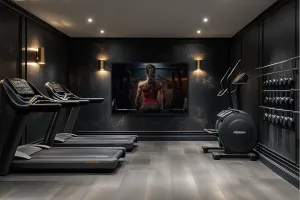 Athletic Woman Lifting Barbell Female Gym Wall Art