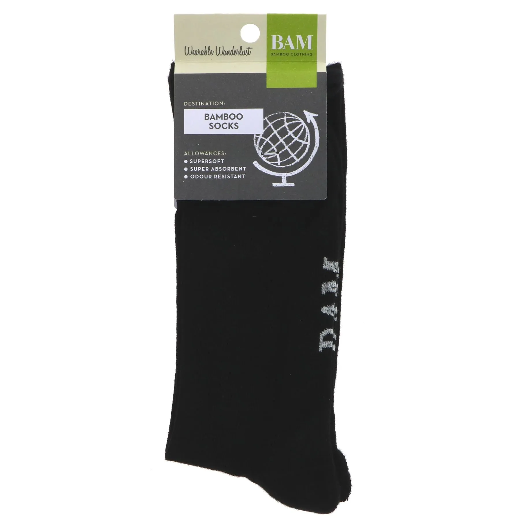 Bamboo Clothing | Black Socks - size 8-11 - | 1 Pair