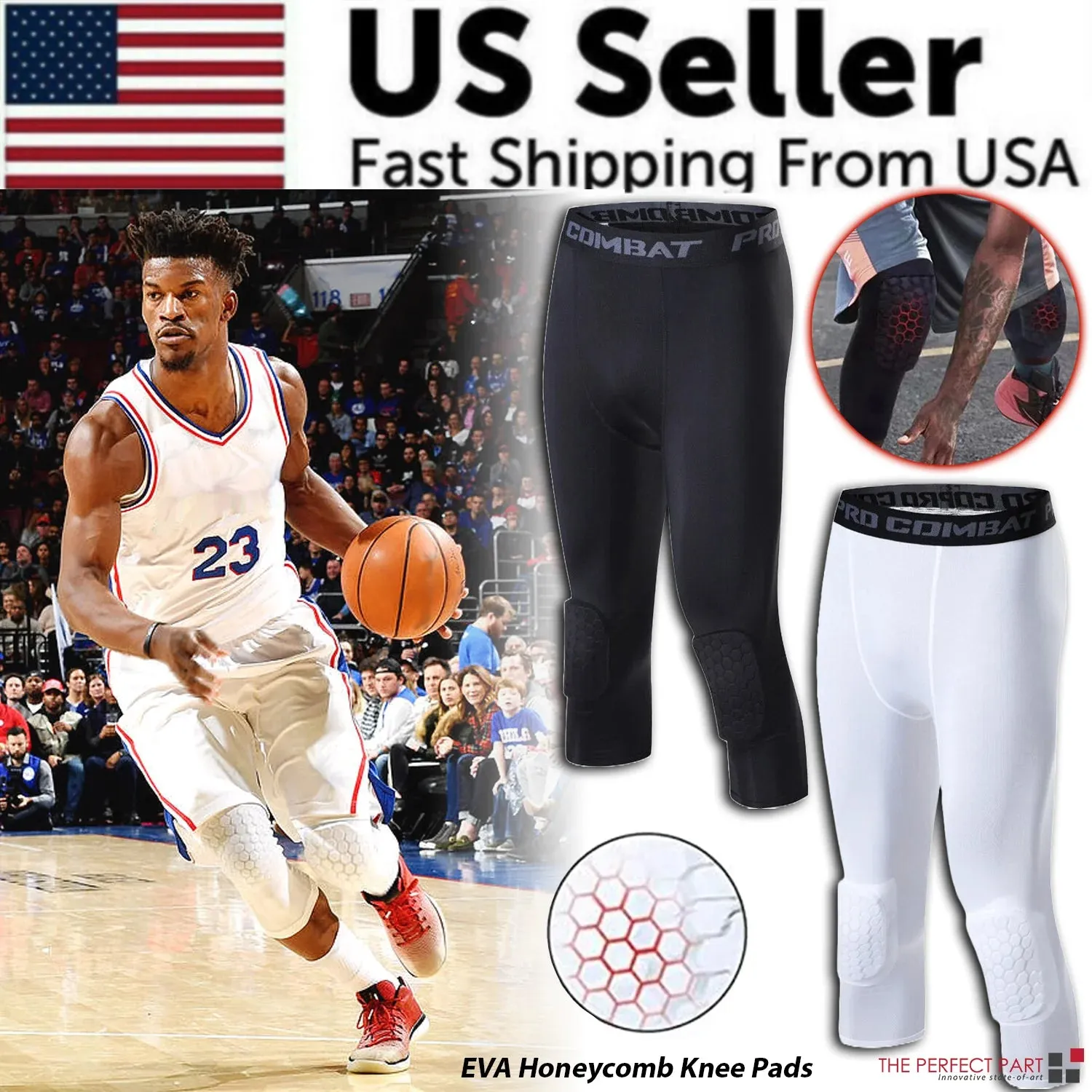 Basketball 3/4 Compression Workout Leggings