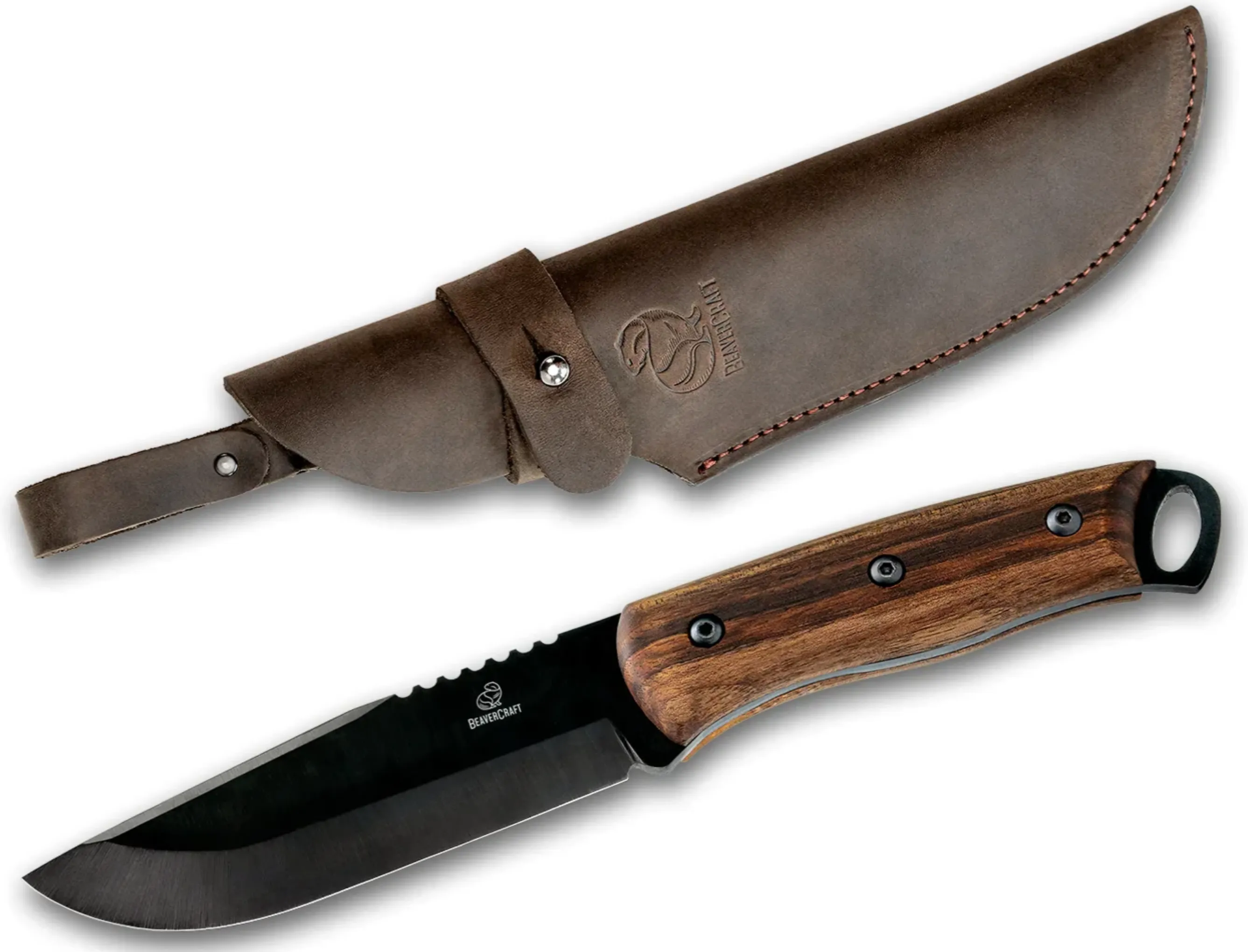 BeaverCraft - BSH4 Carbon Steel Bushcraft Knife With Walnut Handle