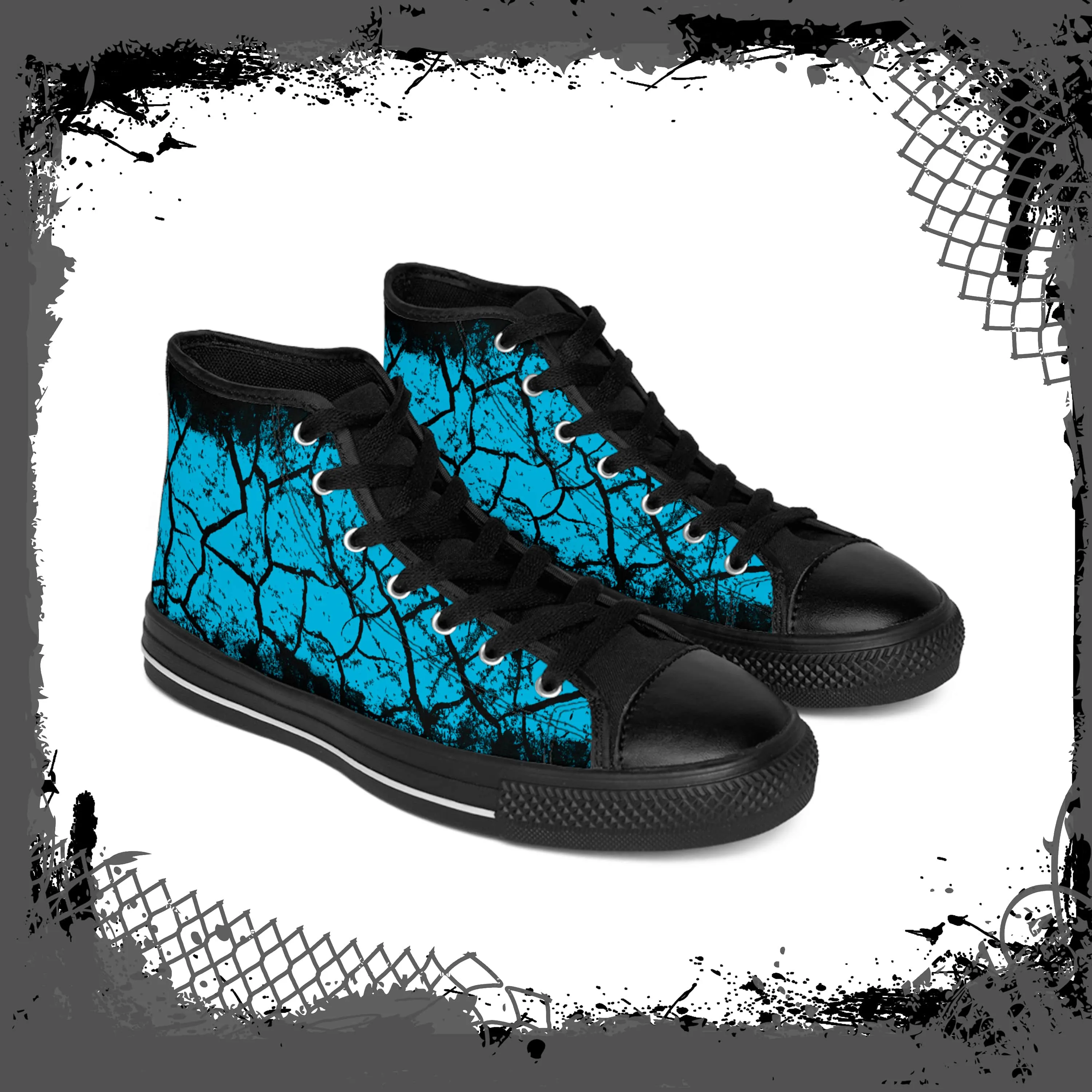 BLU/BLK Women’s "Cracked" High tops