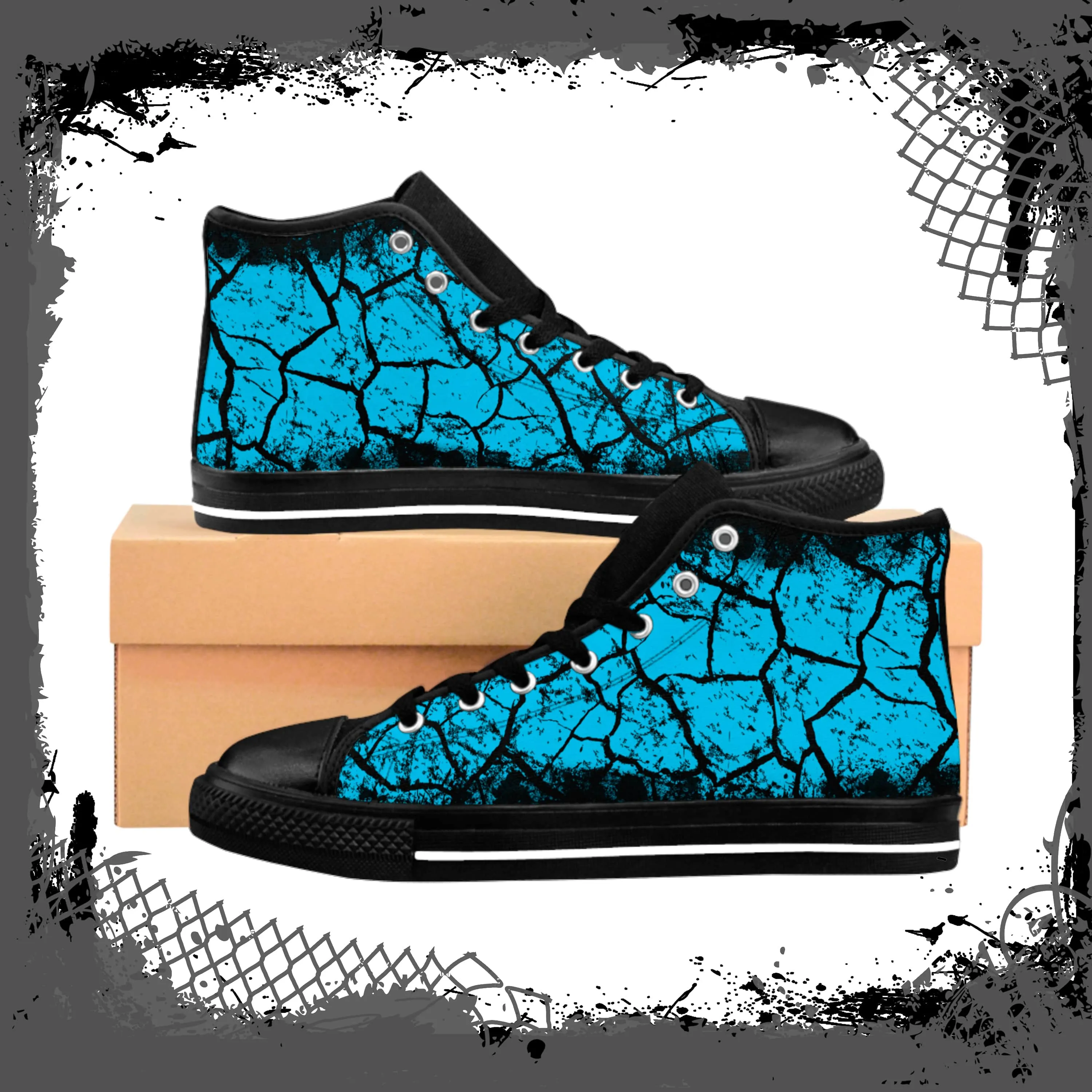 BLU/BLK Women’s "Cracked" High tops