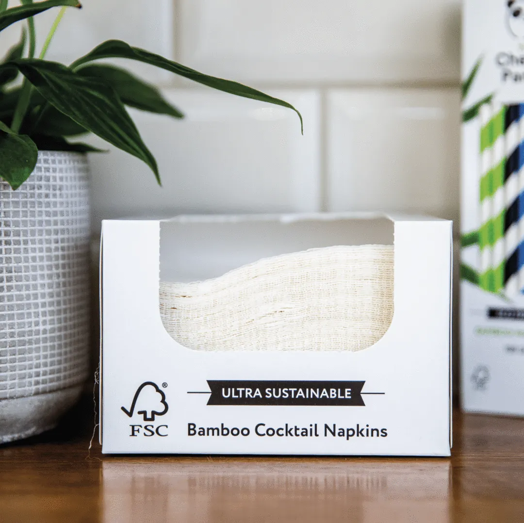 Cheeky Panda  Ultra Sustainable Bamboo Cocktail Napkins 200g