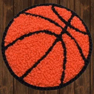 Chenille Basketball Embroidered Patch — Iron On