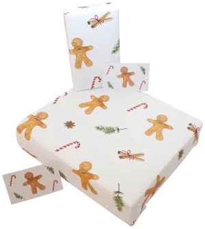 Christmas Gingerbread Men Wrapping Paper • 100% Recycled