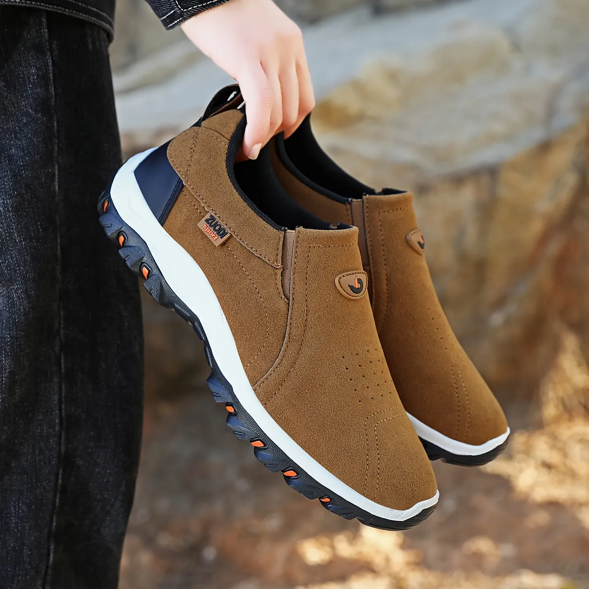 Comfy Non Slip Solid Color Slip On Sneakers for Men