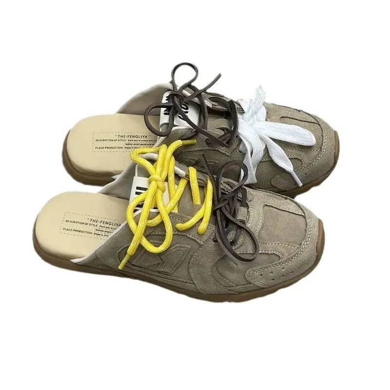Dual-Colored Leather Sneakers for Casual Fitness