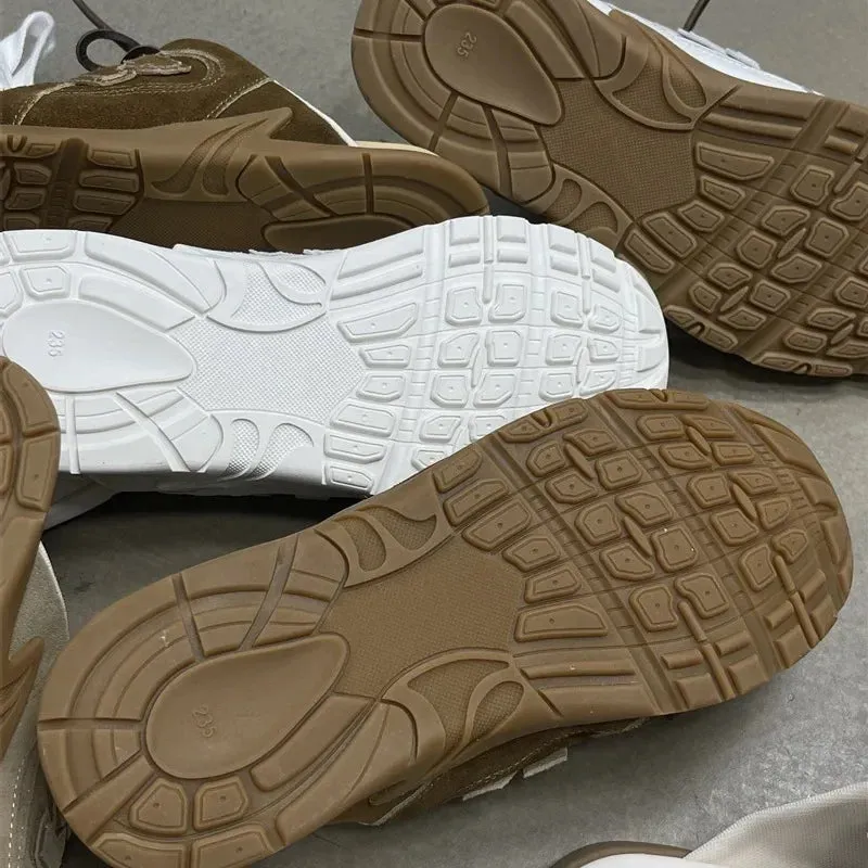 Dual-Colored Leather Sneakers for Casual Fitness