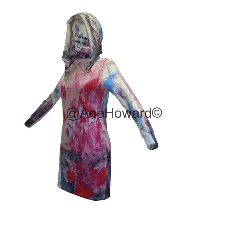 Eco-Friendly Hoodie Dress Abstract Sailing