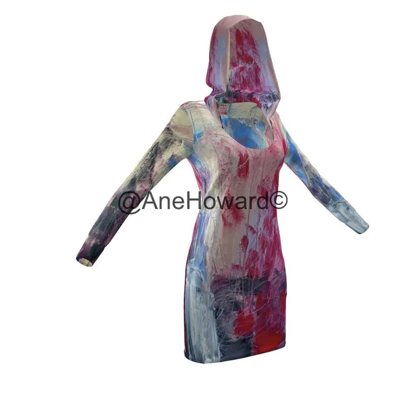 Eco-Friendly Hoodie Dress Abstract Sailing