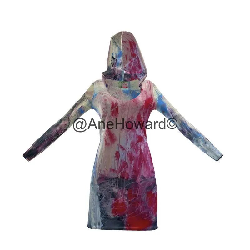 Eco-Friendly Hoodie Dress Abstract Sailing
