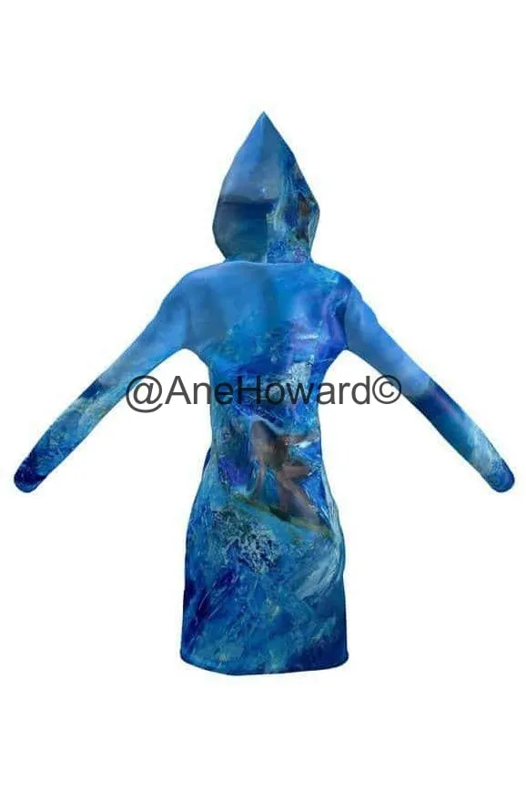 Eco-Friendly Hoodie Dress Hawaii Wave