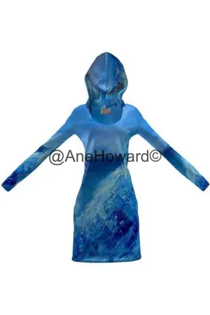 Eco-Friendly Hoodie Dress Hawaii Wave