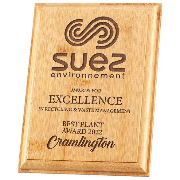 Engraved Bamboo Gaia Plaque Trophy