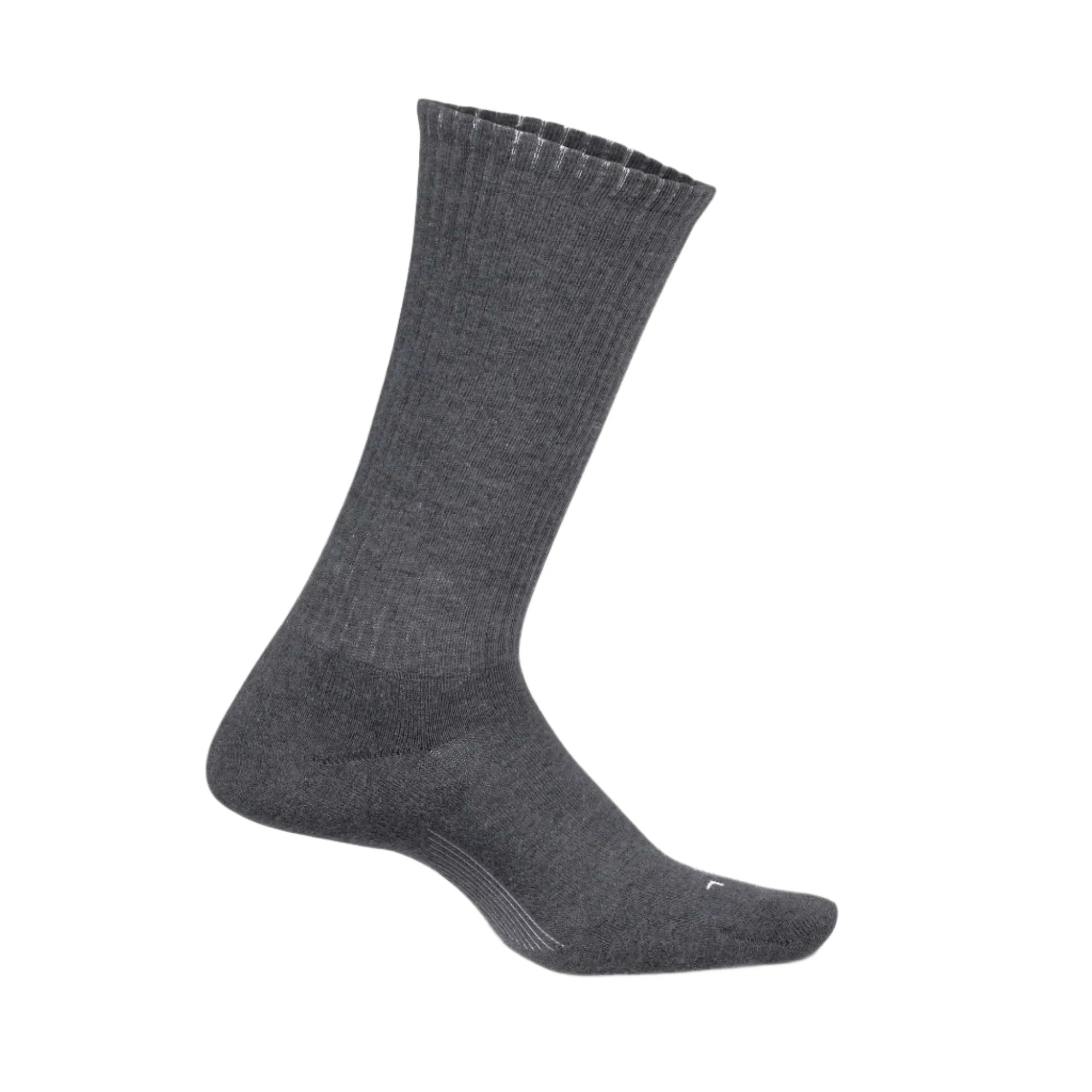 Feetures Mens Everyday Casual Rib Cushion Crew Socks