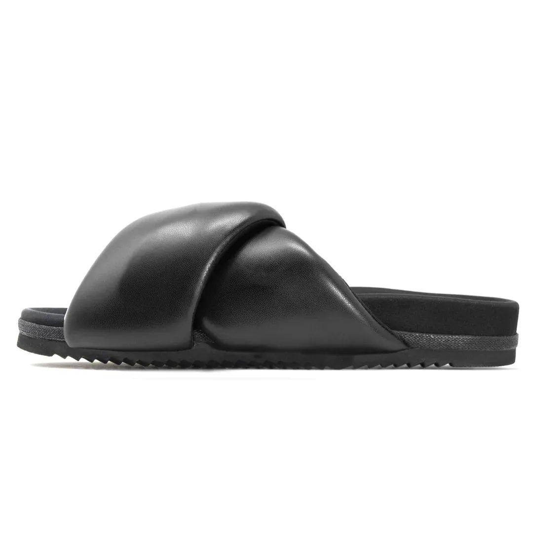 FOLDY PUFFY SANDALS WITH VEGAN LEATHER - BLACK