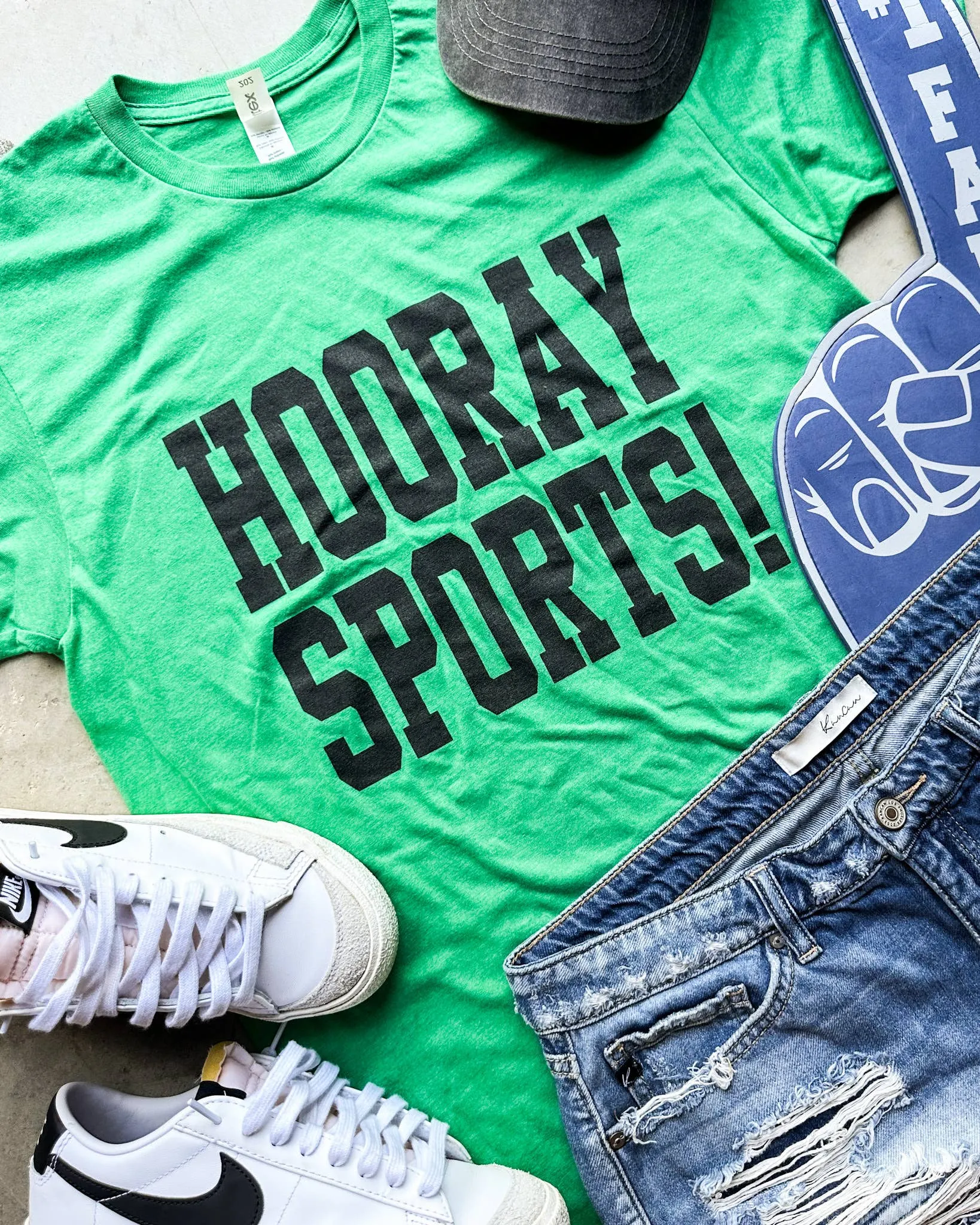 Game Day Hooray Sports Kelly Graphic Tee: Medium