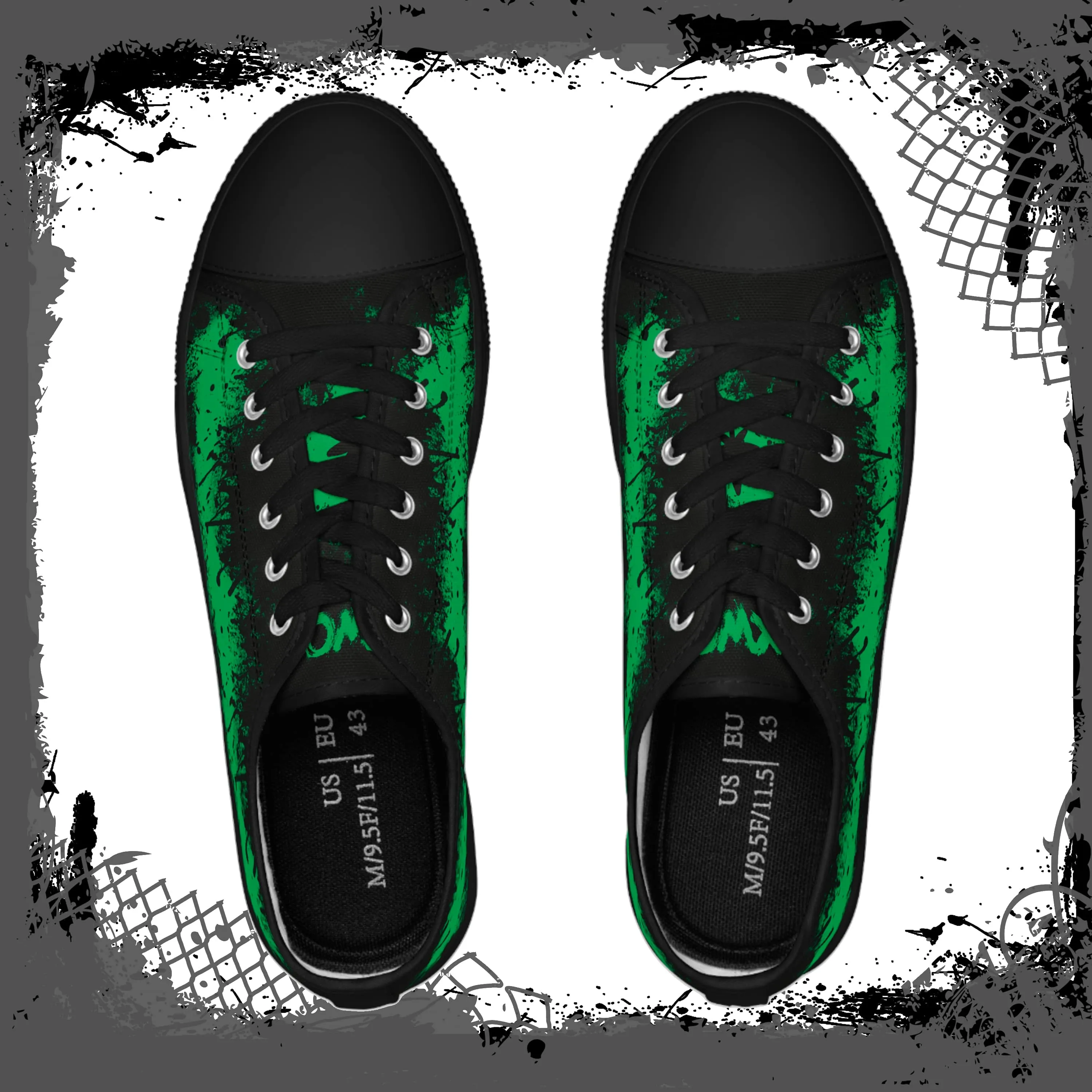 GRN/BLK Men's Alt "Ink'd" Low Tops