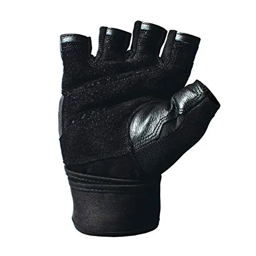 Harbinger Pro Wristwrap Weightlifting Gloves with Vented Cushioned Leather Palm (Pair), Small