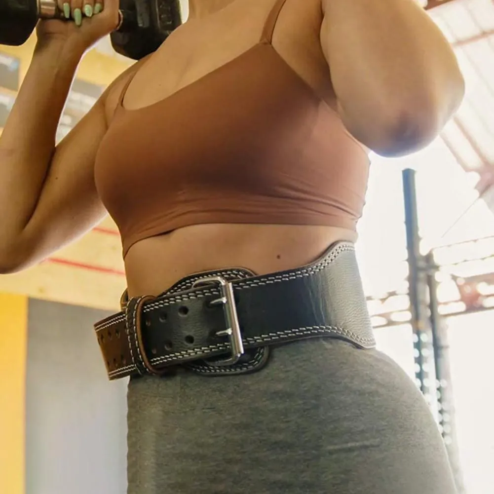 High Quality Waist Support Belt for Weightlifting – PU Leather Sports Safety Belt for Deep Squats, Hard Pulls, Fitness Protection, Adjustable Gym Back Support Belt for Training and Injury Prevention