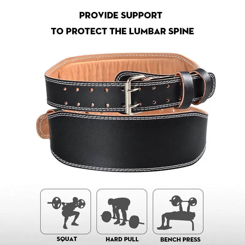 High Quality Waist Support Belt for Weightlifting – PU Leather Sports Safety Belt for Deep Squats, Hard Pulls, Fitness Protection, Adjustable Gym Back Support Belt for Training and Injury Prevention