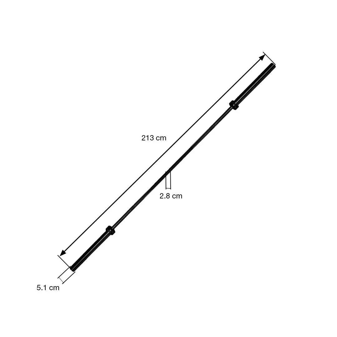 Hit Fitness Commercial 20kg Olympic Barbell (Black Coated) | 7ft