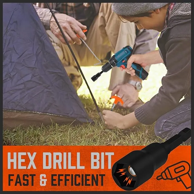 HORUSDY 26 Pack Heavy Duty Tent Stakes Tent Pegs Camping Stakes with with 4x13ft Rope & 1 Stopper T Pull Hook