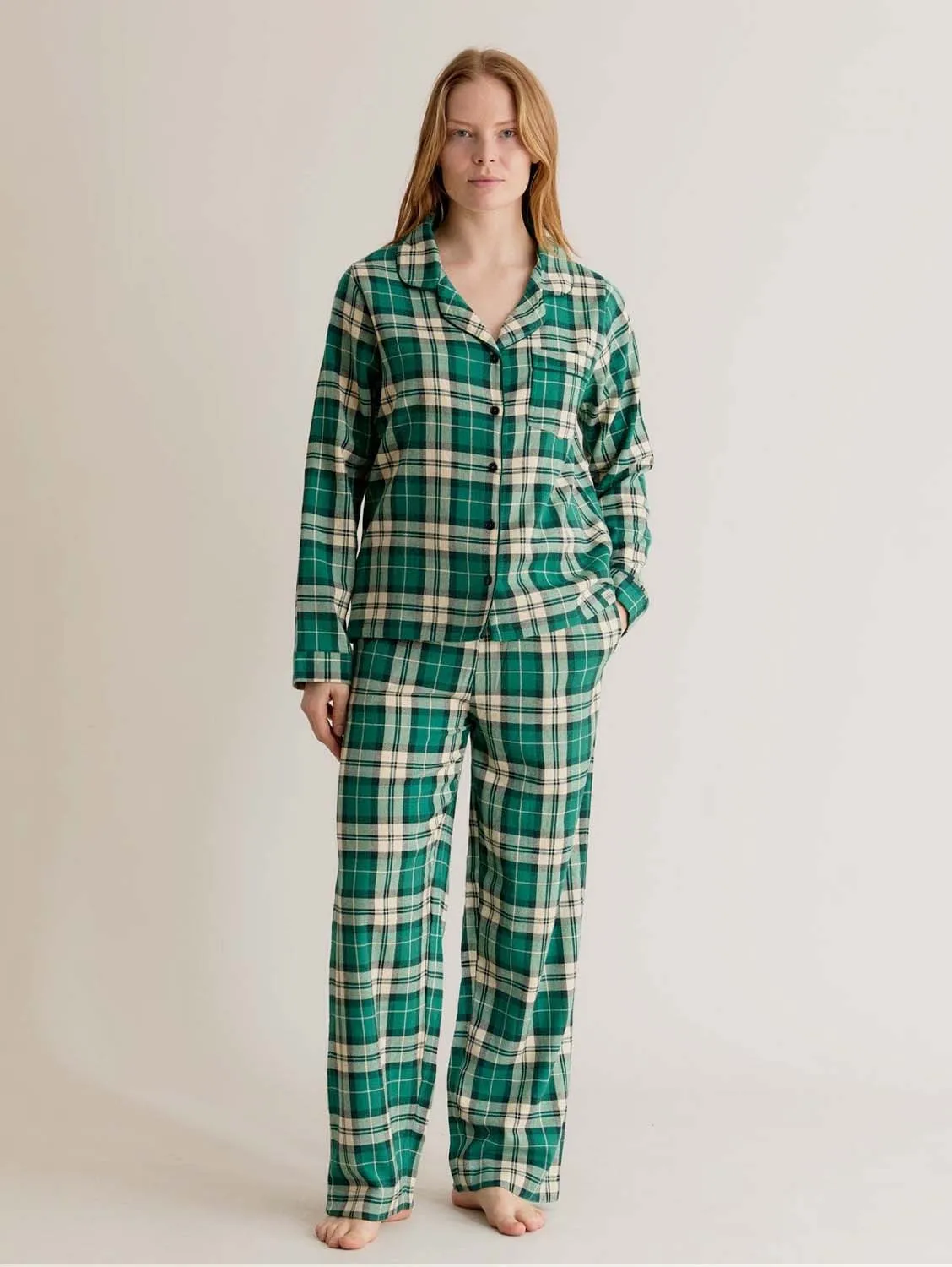 Jim Jam Women's Organic Cotton Pyjama Set | Green