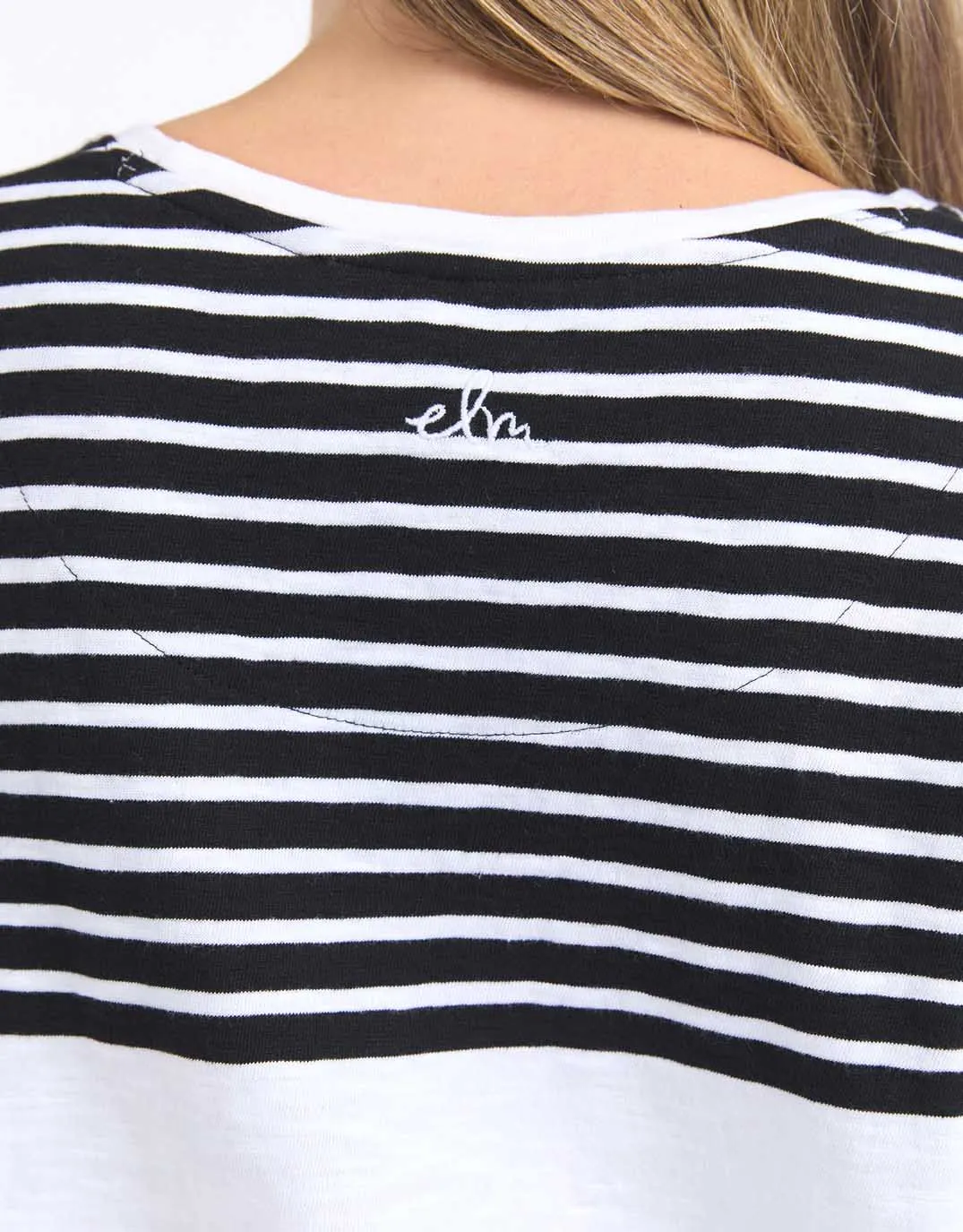 Lexa Stripe Long Sleeve Tee - Black & White Stripe