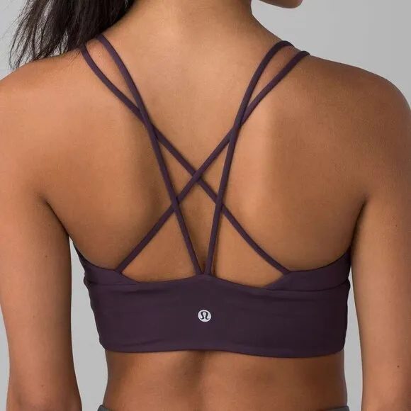Lululemon Pushing Limits Bra Black Currant 10