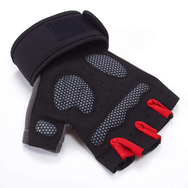 M White Fingerless Workout Gloves with Wrist Support ‚Äì Non-Slip, Breathable Gym Gloves for Weightlifting and Cycling